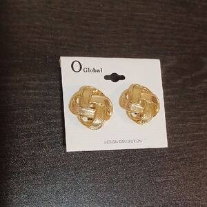 Gold Knot Clip On Earrings